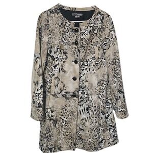 MUSE for BOSTON PROPER Women's Long Jacket Size 10 Lined Multicolor EUC